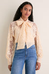 Sand Valiant Lace Pussybow Blouse
