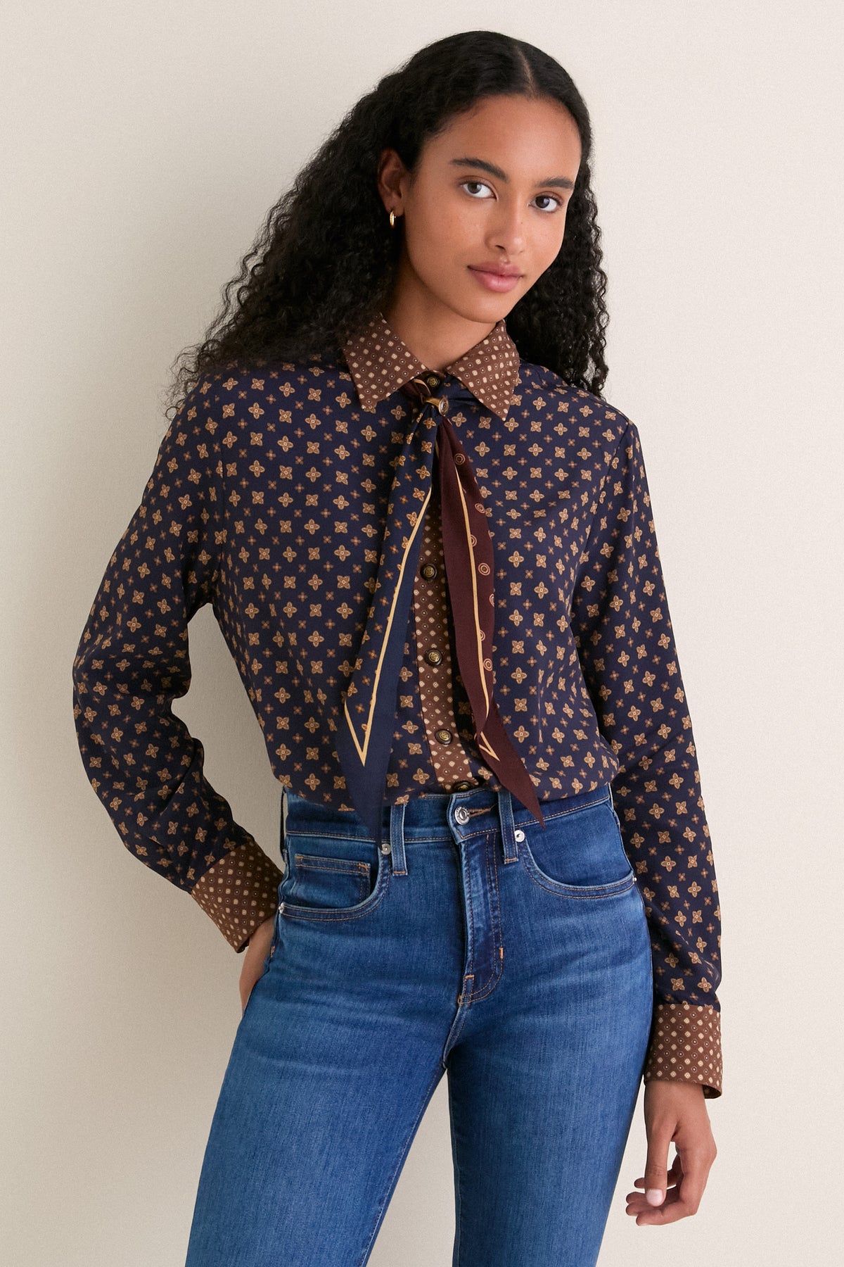Multi Geo Print Relaxed Shirt