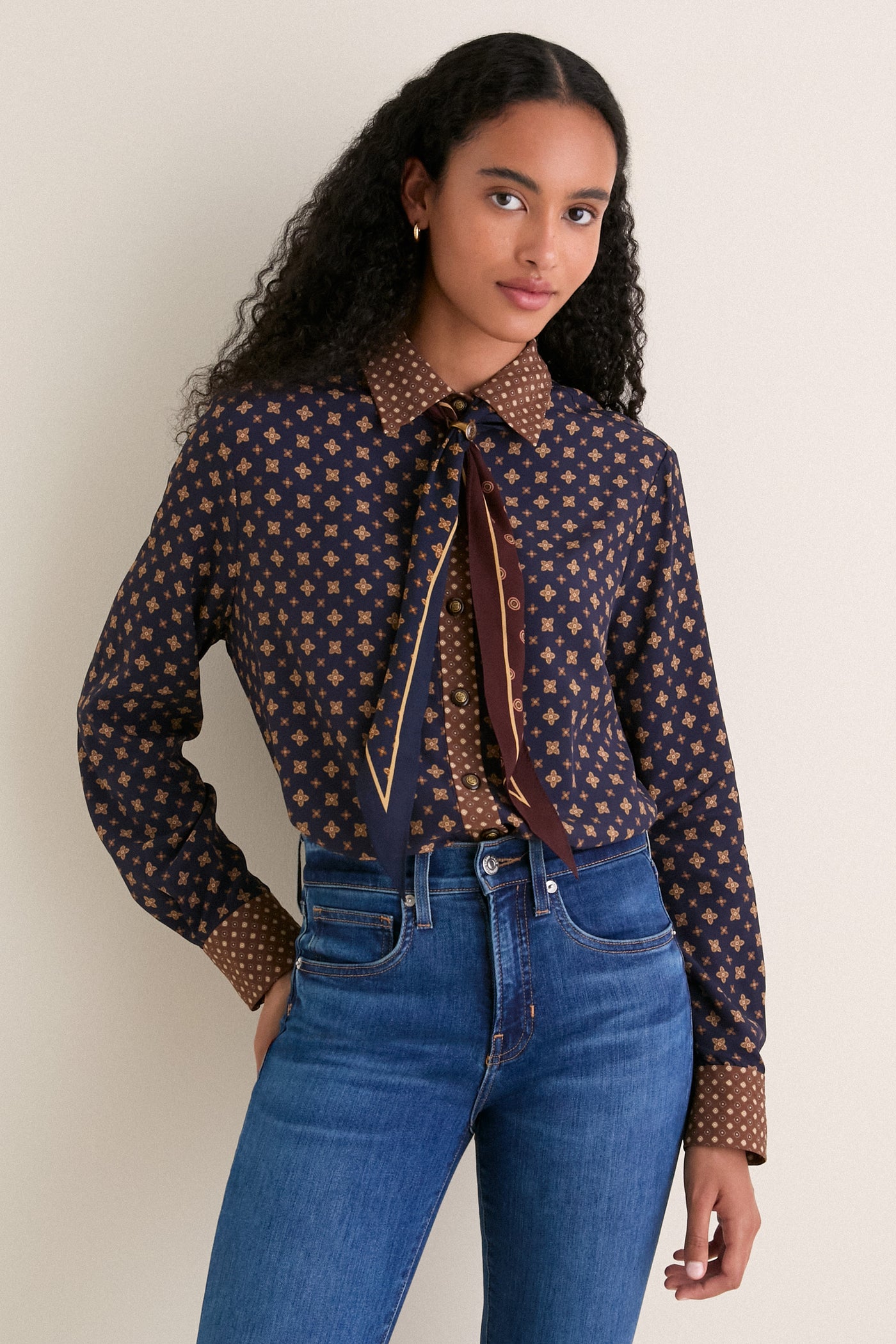 Multi Geo Print Relaxed Shirt