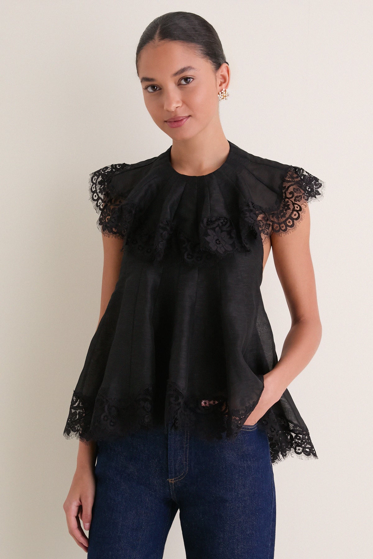 Black Ascent Flutter Top