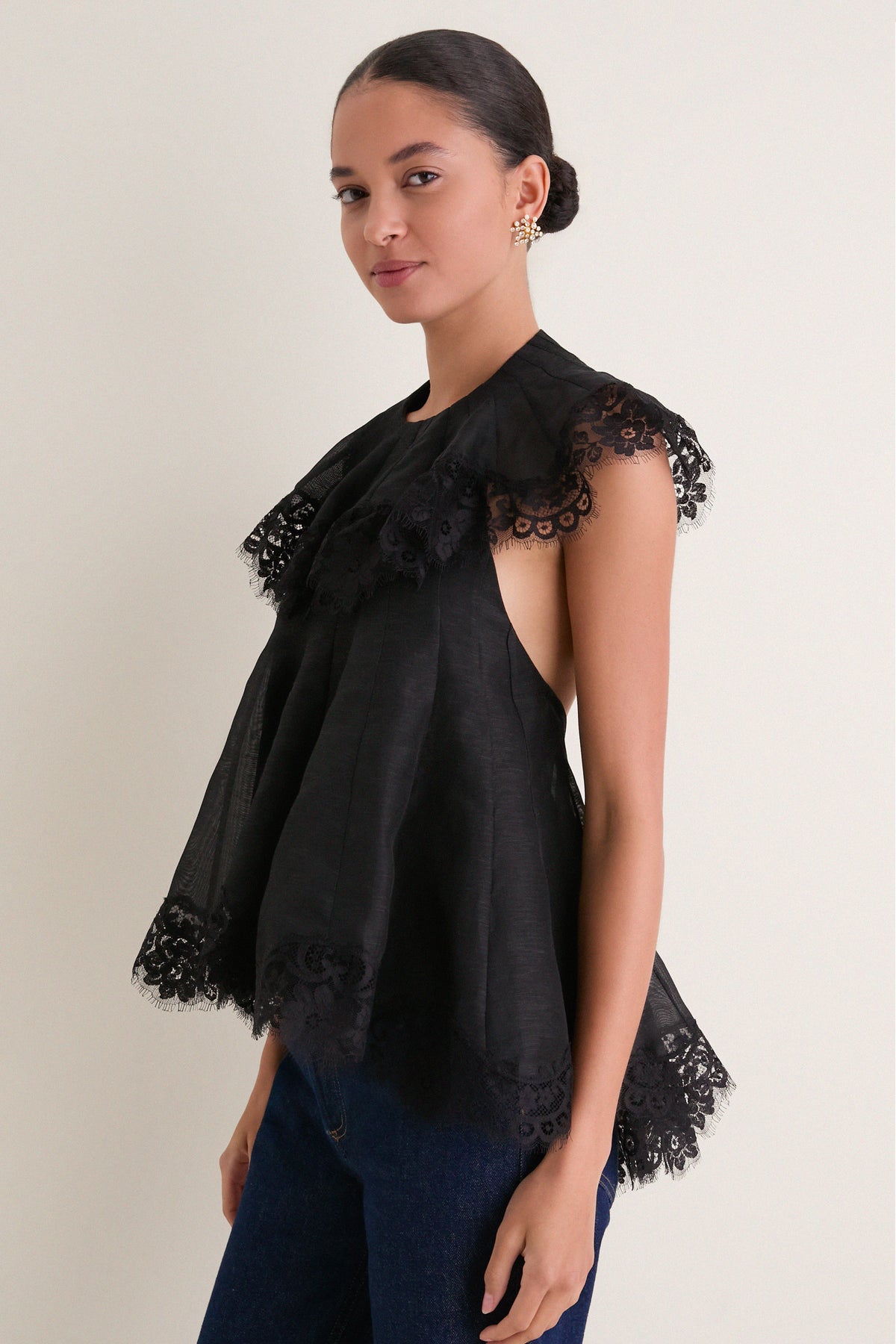 Black Ascent Flutter Top