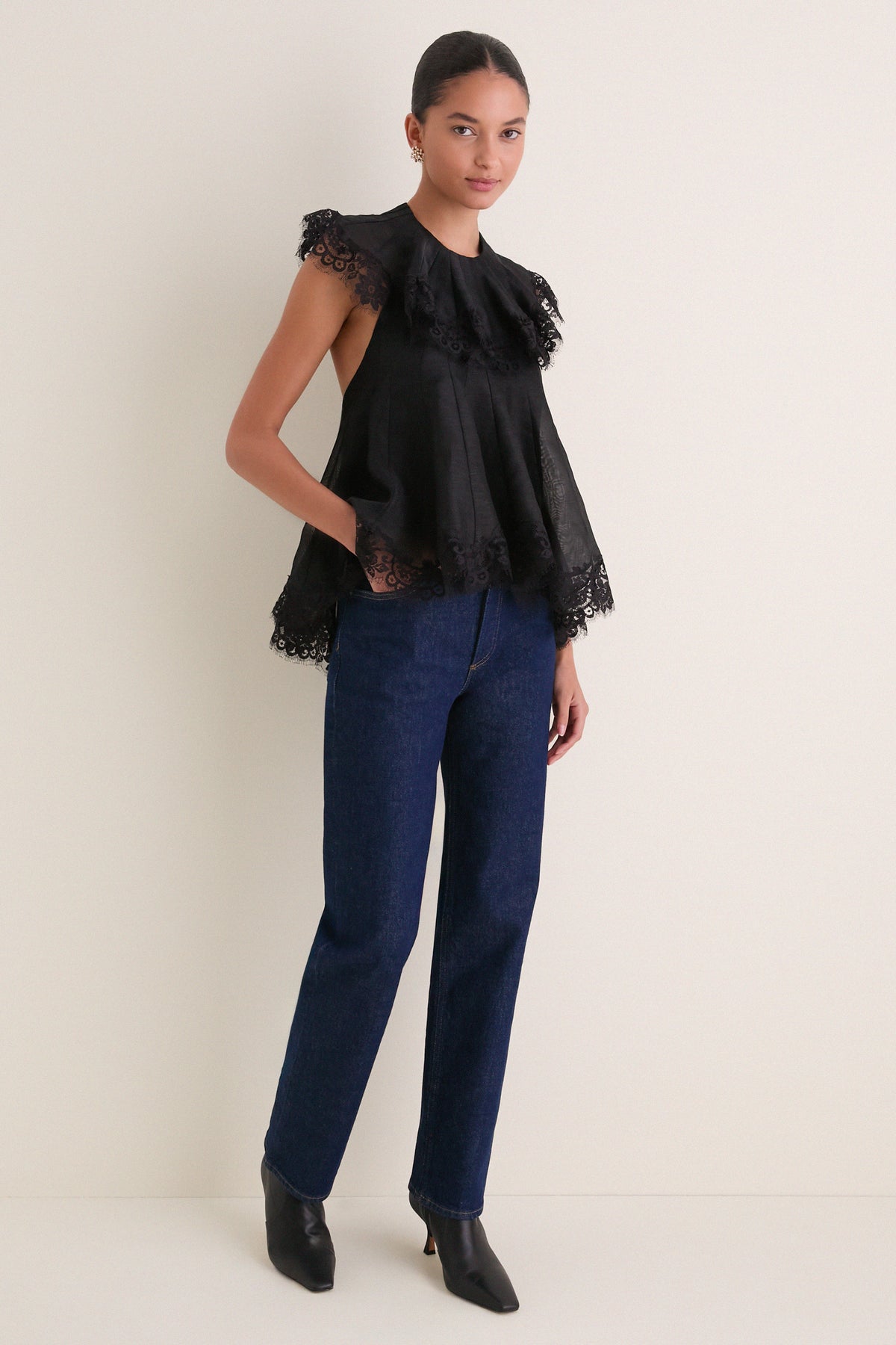 Black Ascent Flutter Top