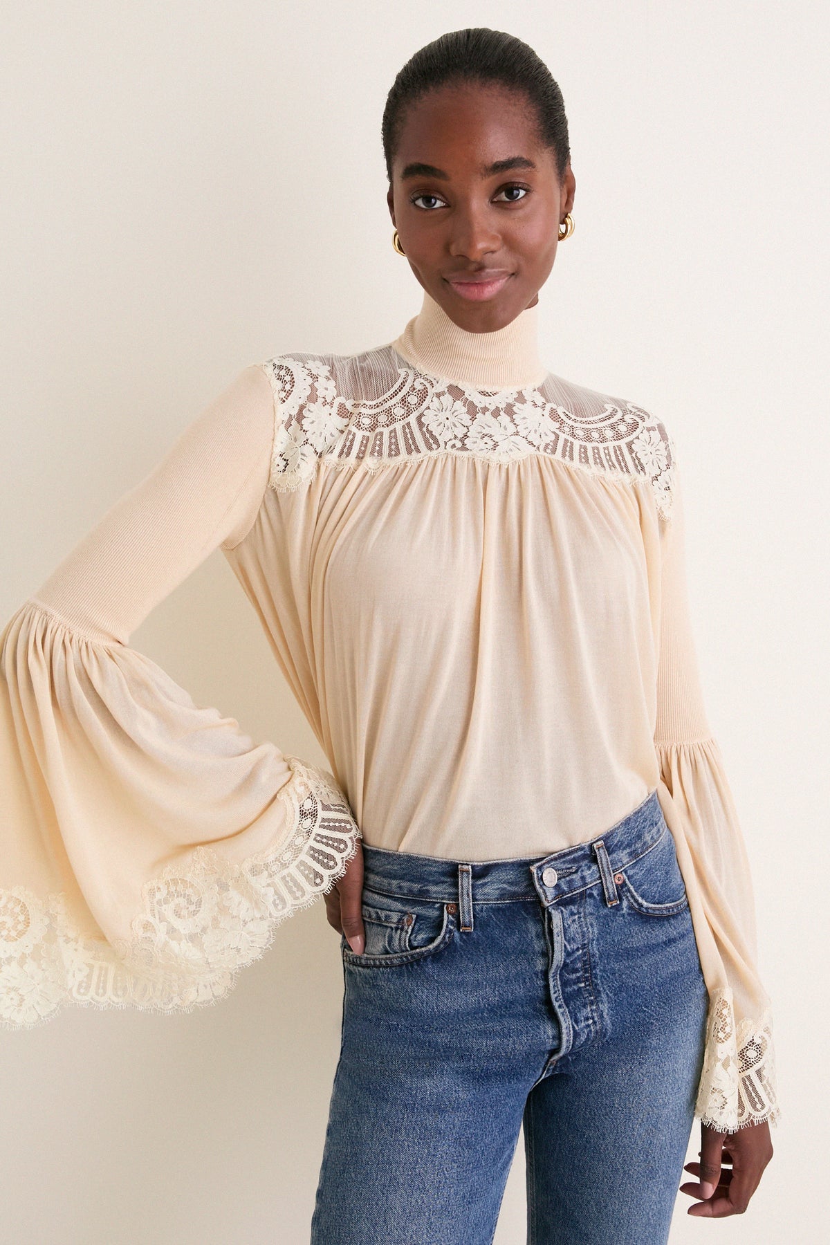 Cream Valiant Lace Blouse
