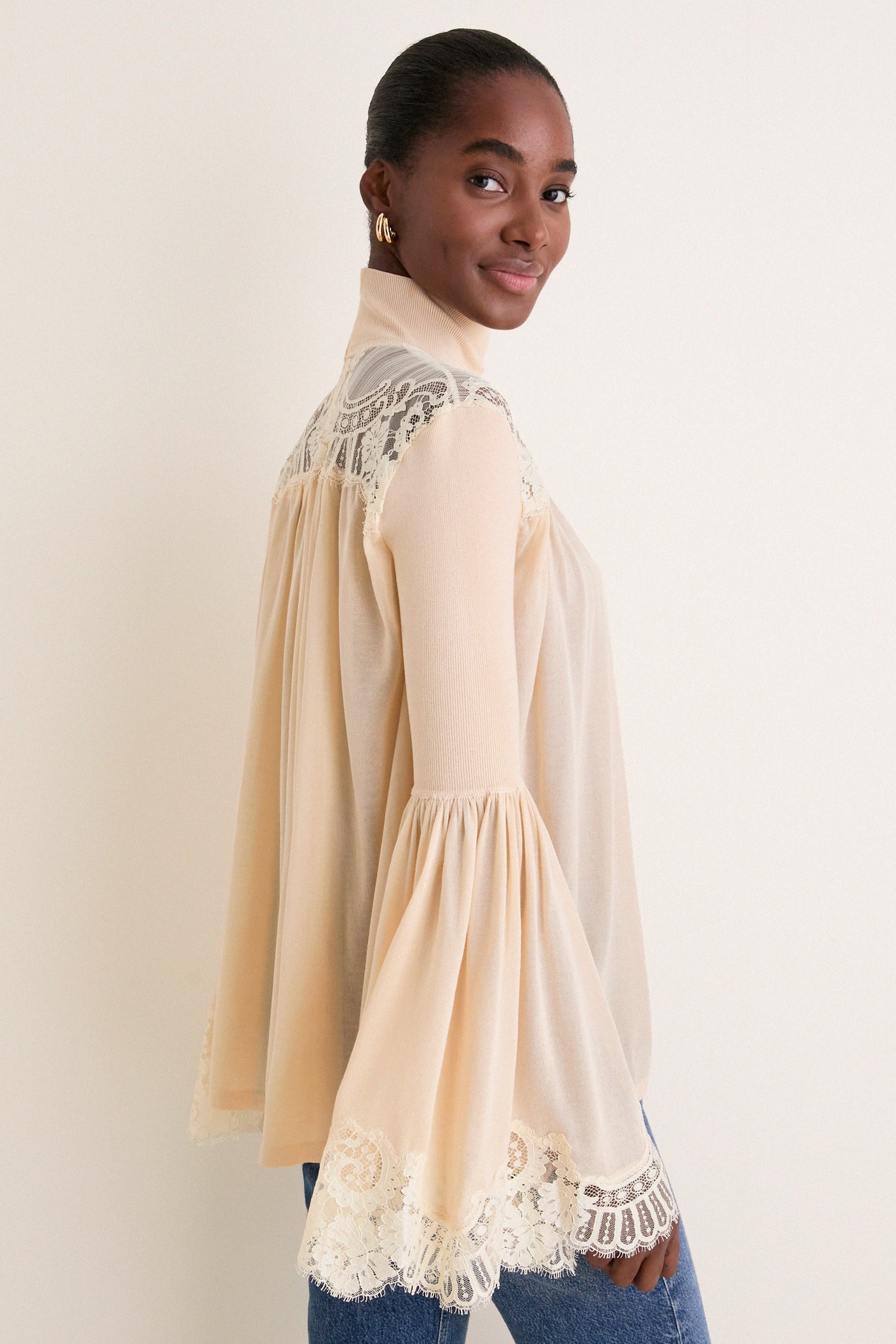 Cream Valiant Lace Blouse