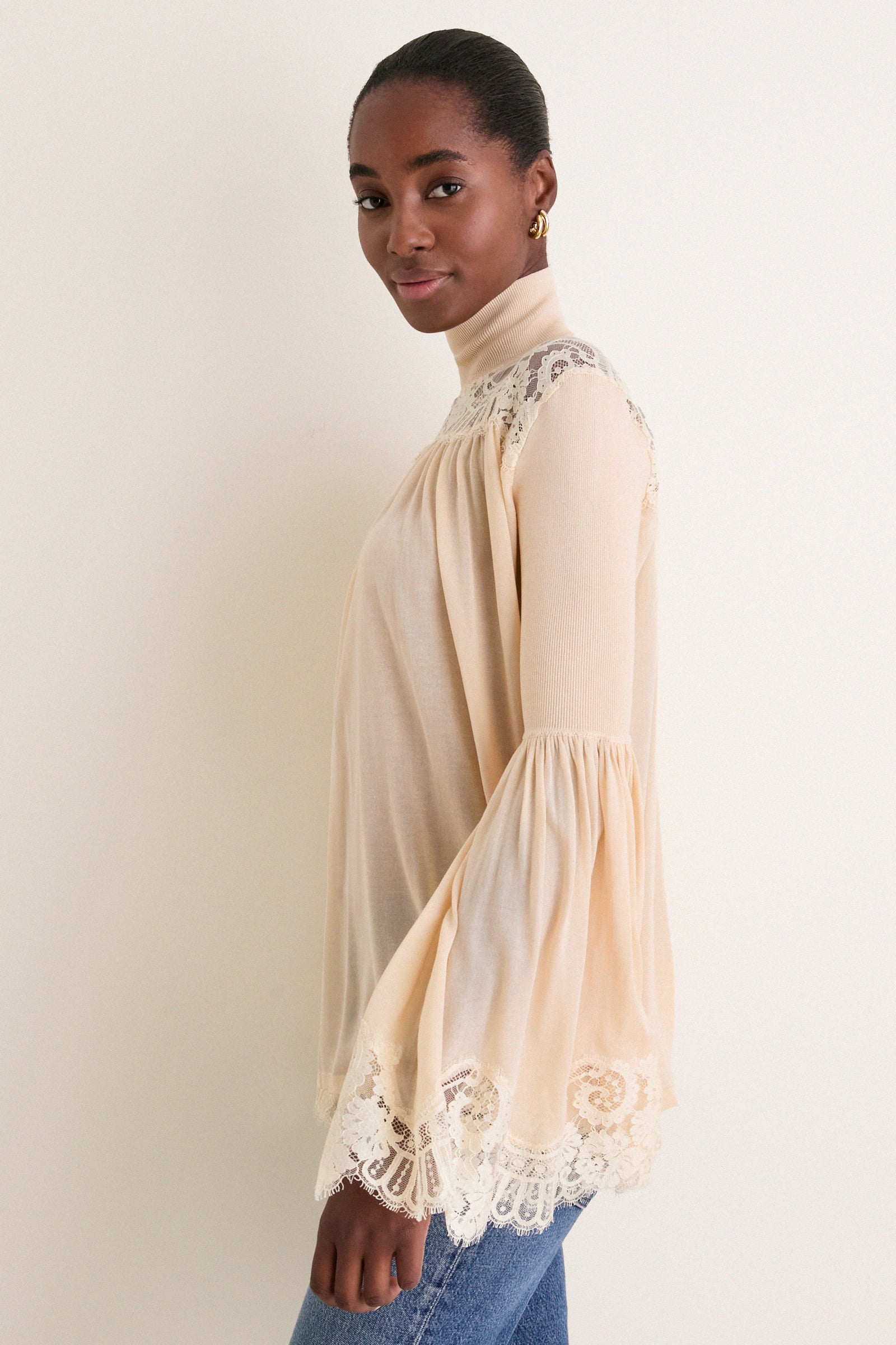 Cream Valiant Lace Blouse