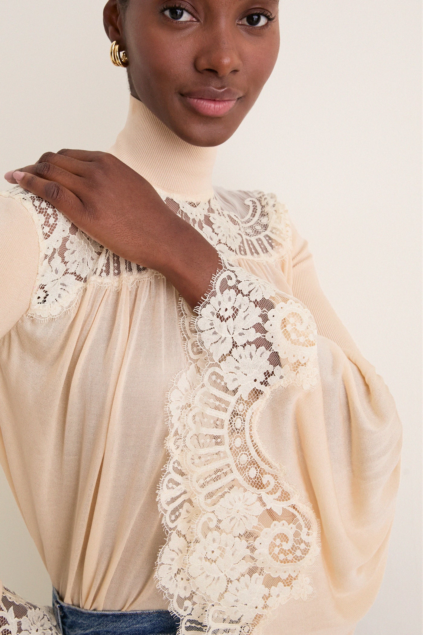 Cream Valiant Lace Blouse