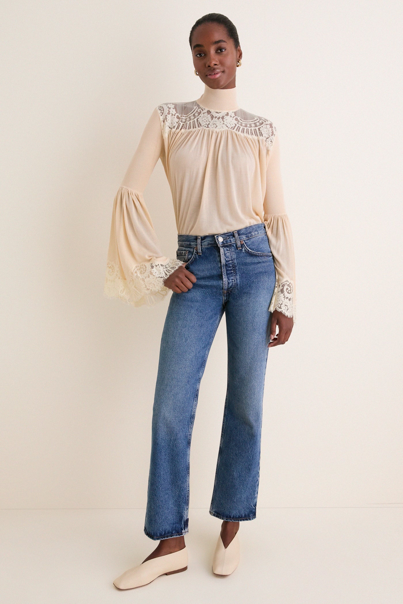 Cream Valiant Lace Blouse