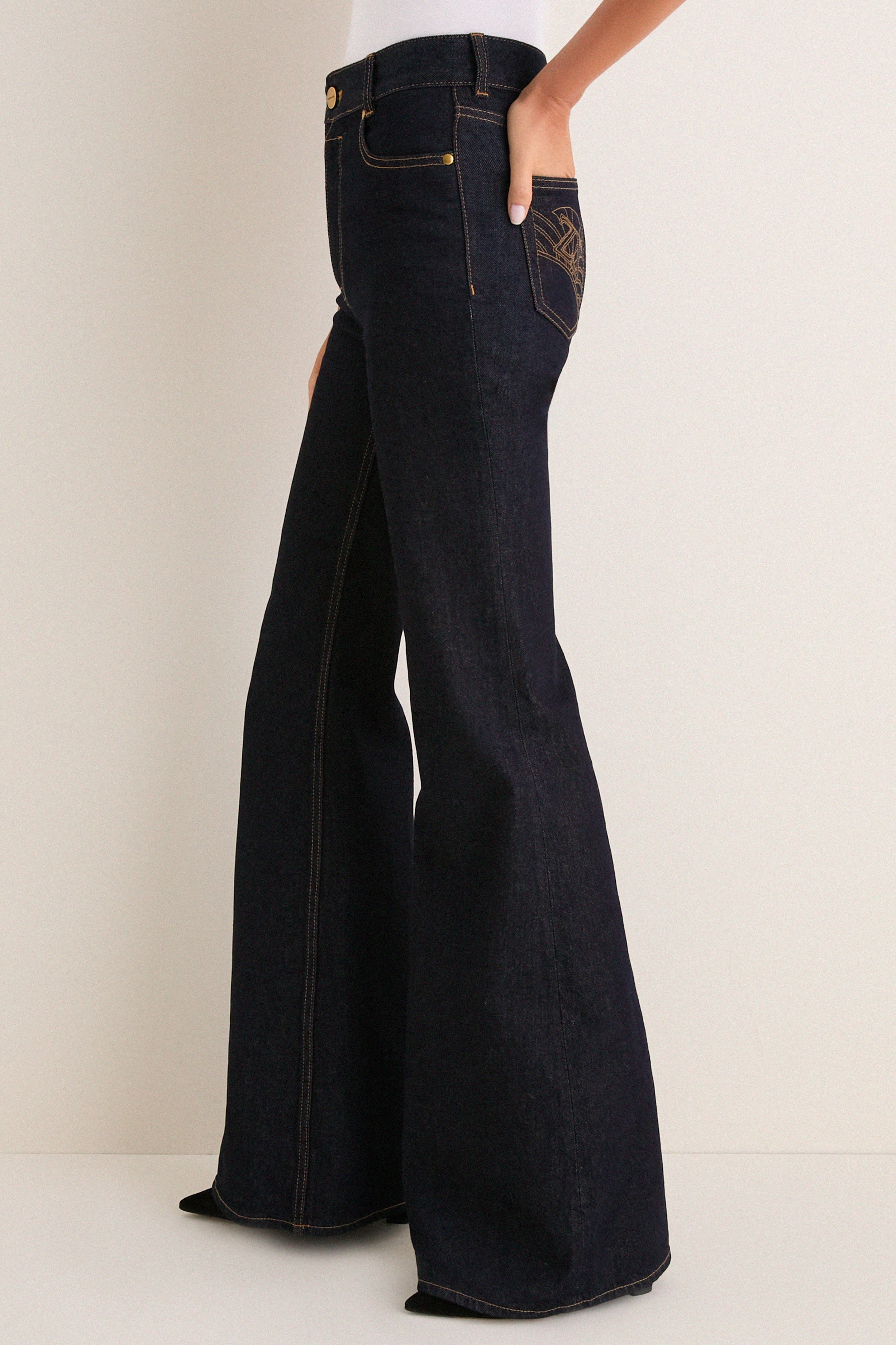 Onyx Blue Slim Flare Jean | Zimmermann