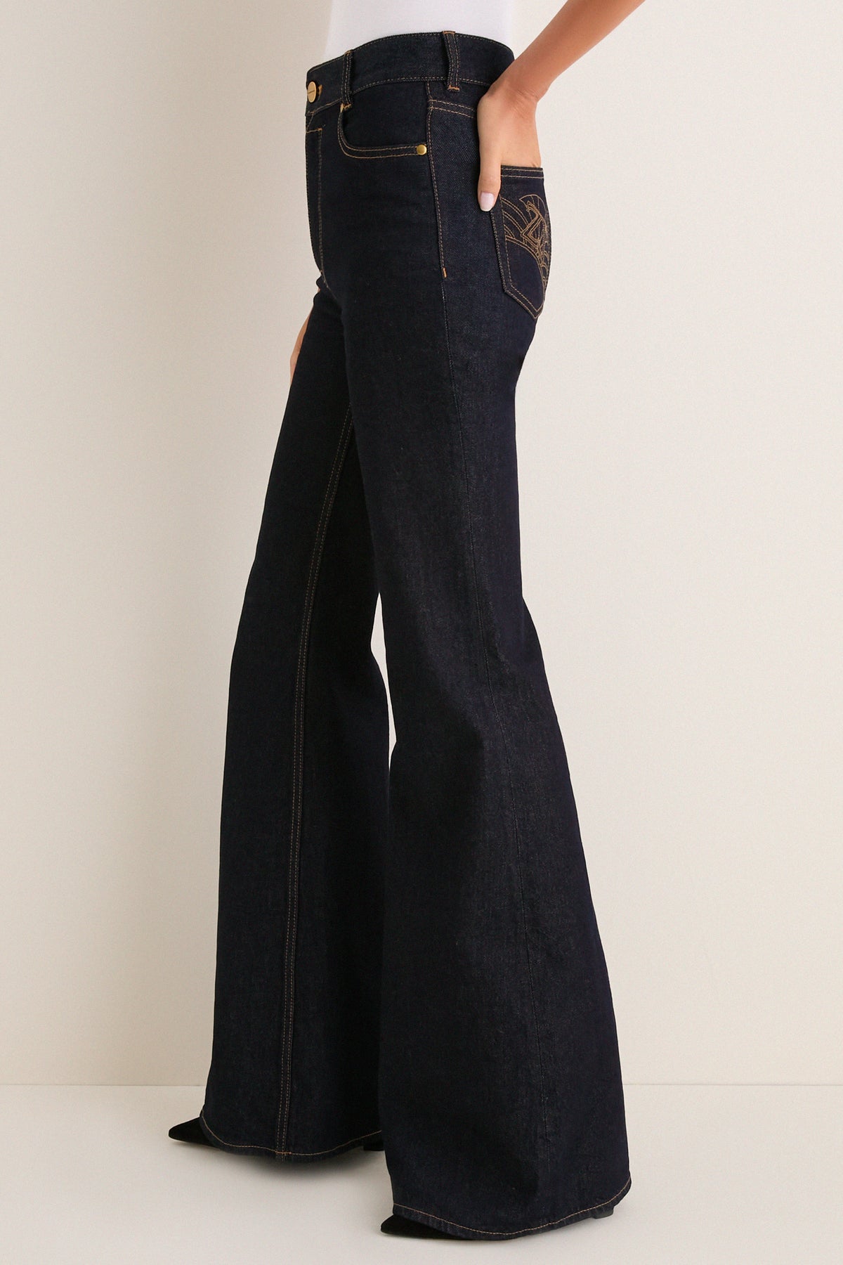Onyx Blue Slim Flare Jean