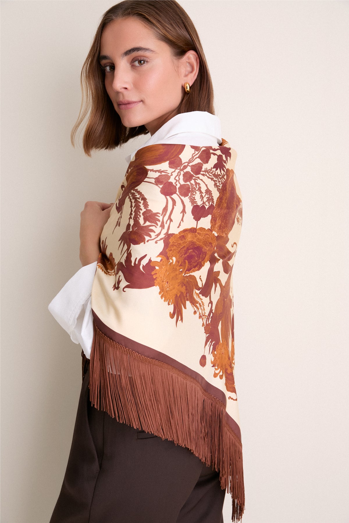 Coven Placee Reversible Fringe Carre Scarf