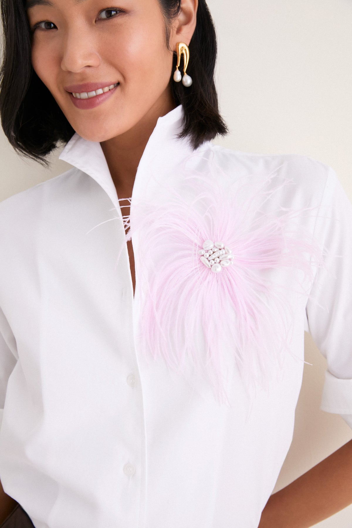 Pink Feather Pin