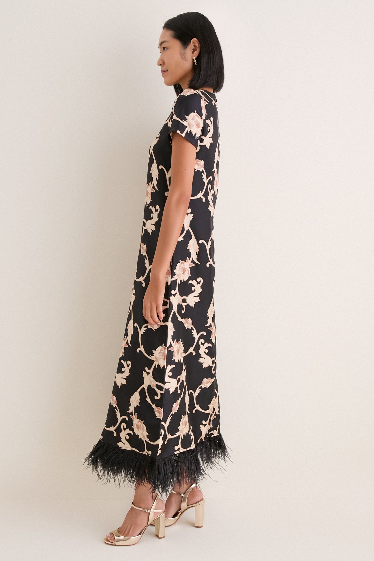 Buttercup Swing Dress with Feathers