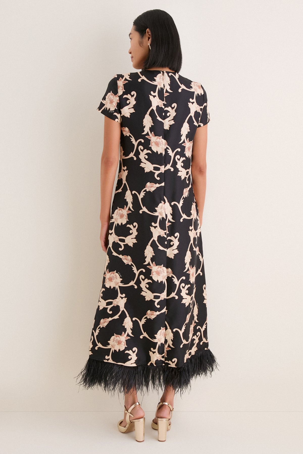 Buttercup Swing Dress with Feathers