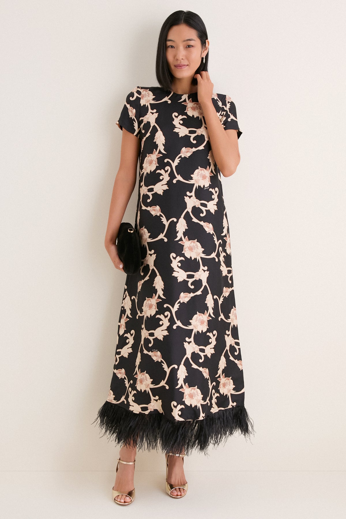 Buttercup Swing Dress with Feathers