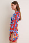 Antique Floral Burnt Orange Umma Mini Dress