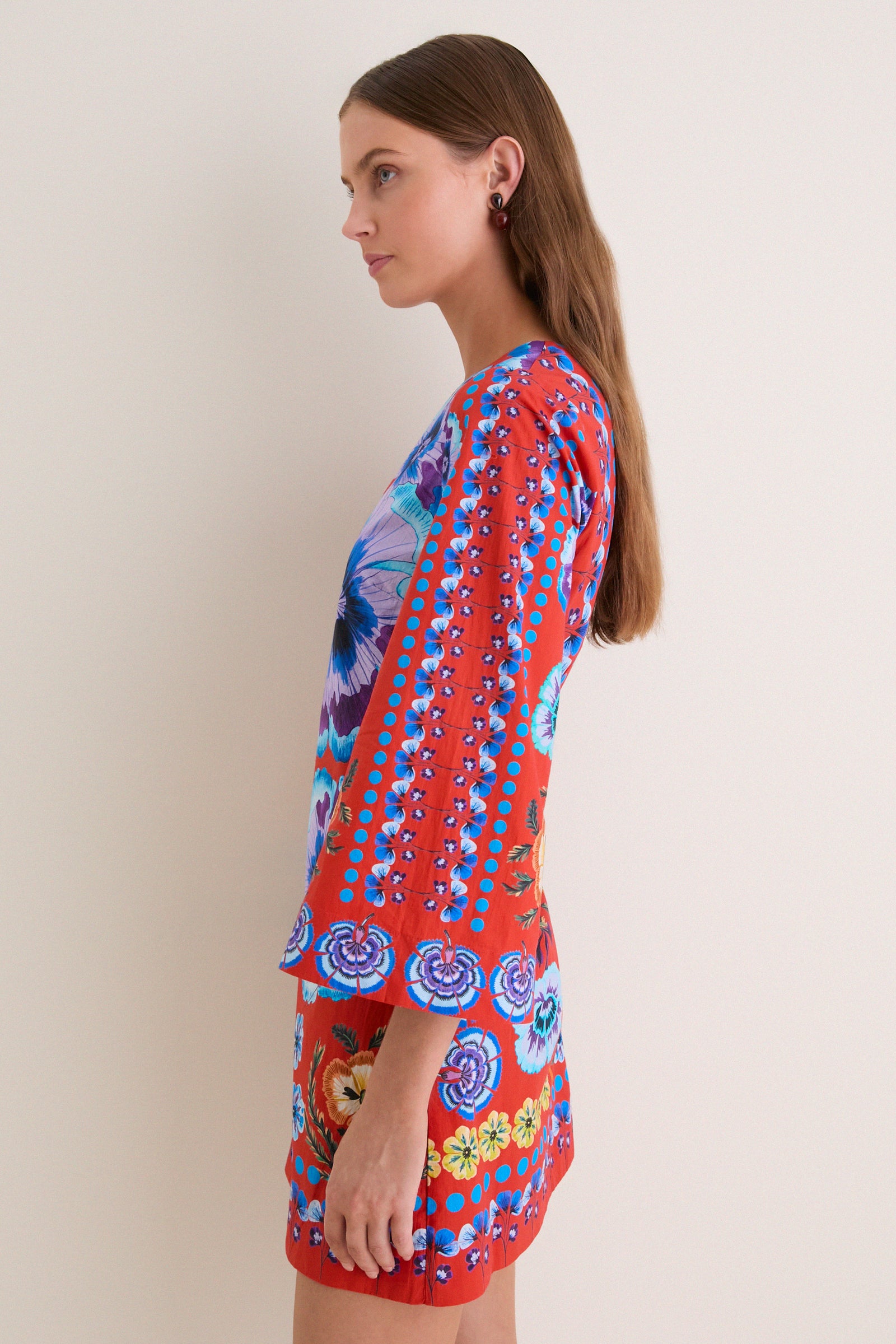 Antique Floral Burnt Orange Umma Mini Dress