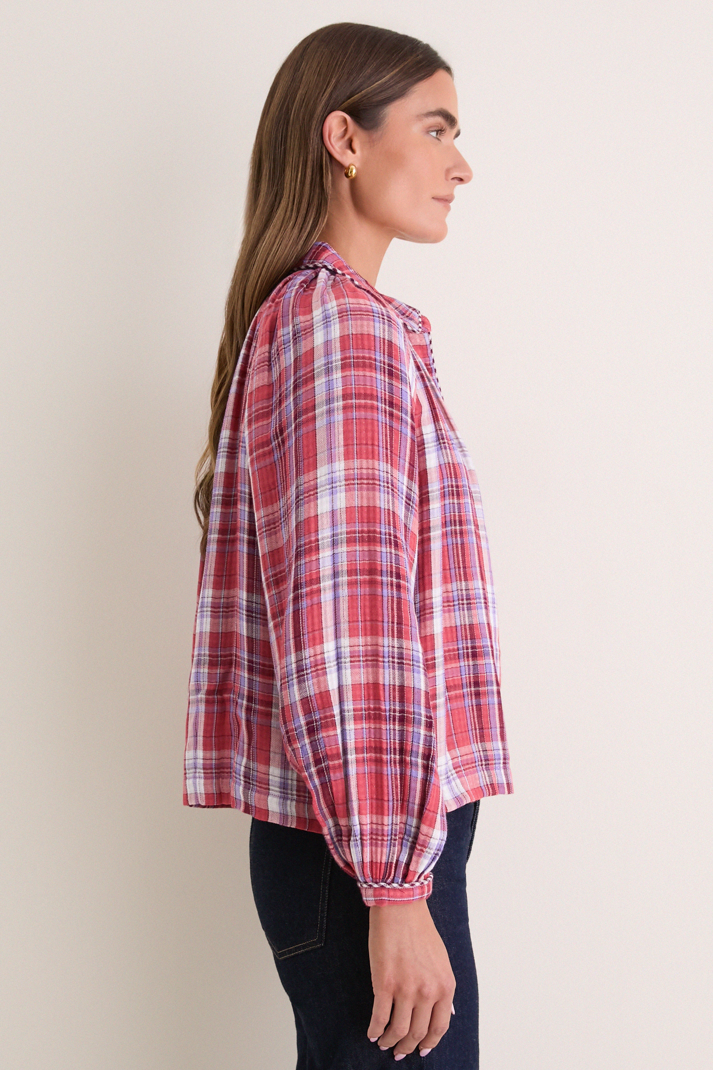 Plaid Burgundy Alice Top | Carolina K. | Tuckernuck