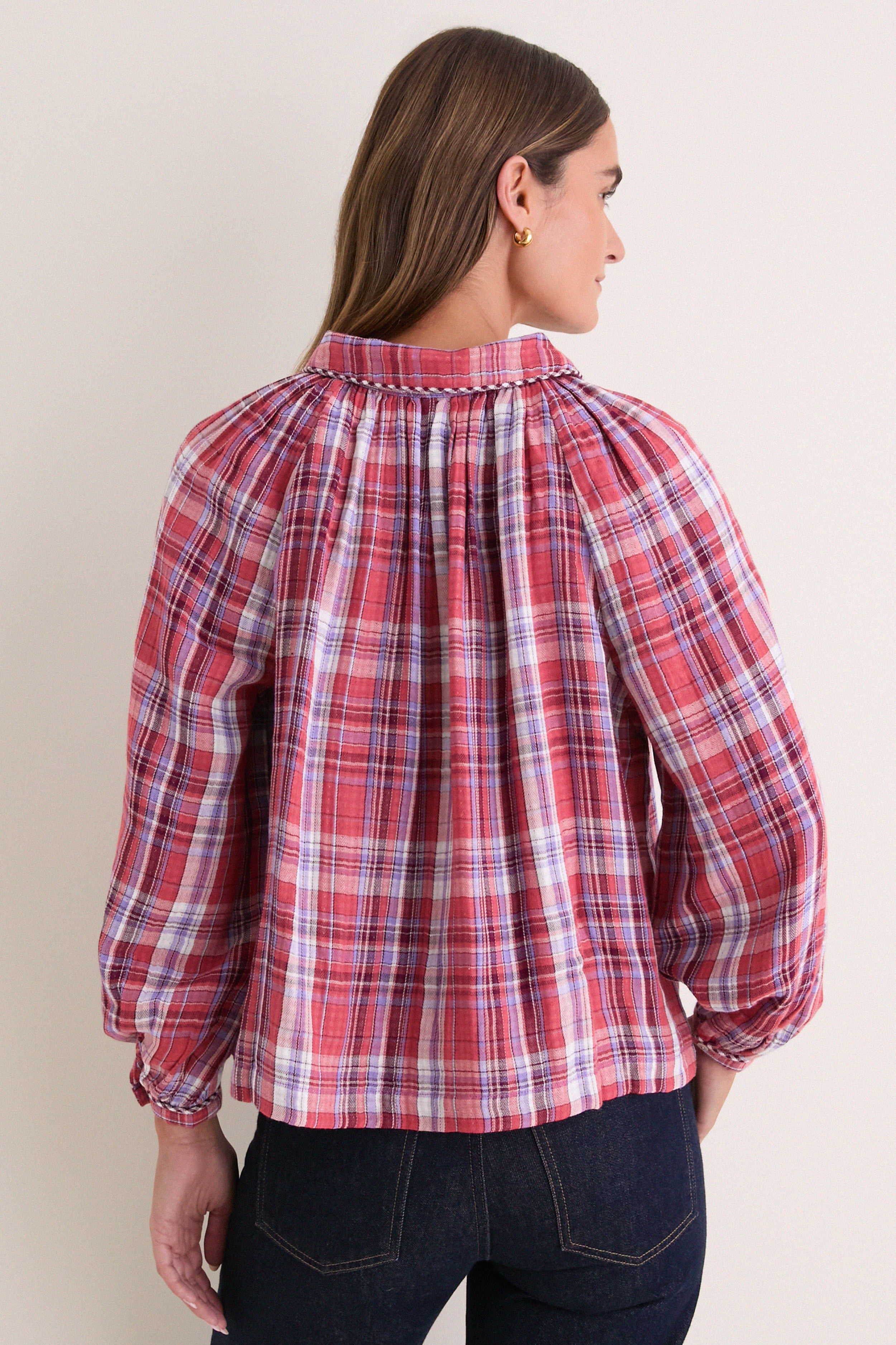 Plaid Burgundy Alice Top | Carolina K. | Tuckernuck