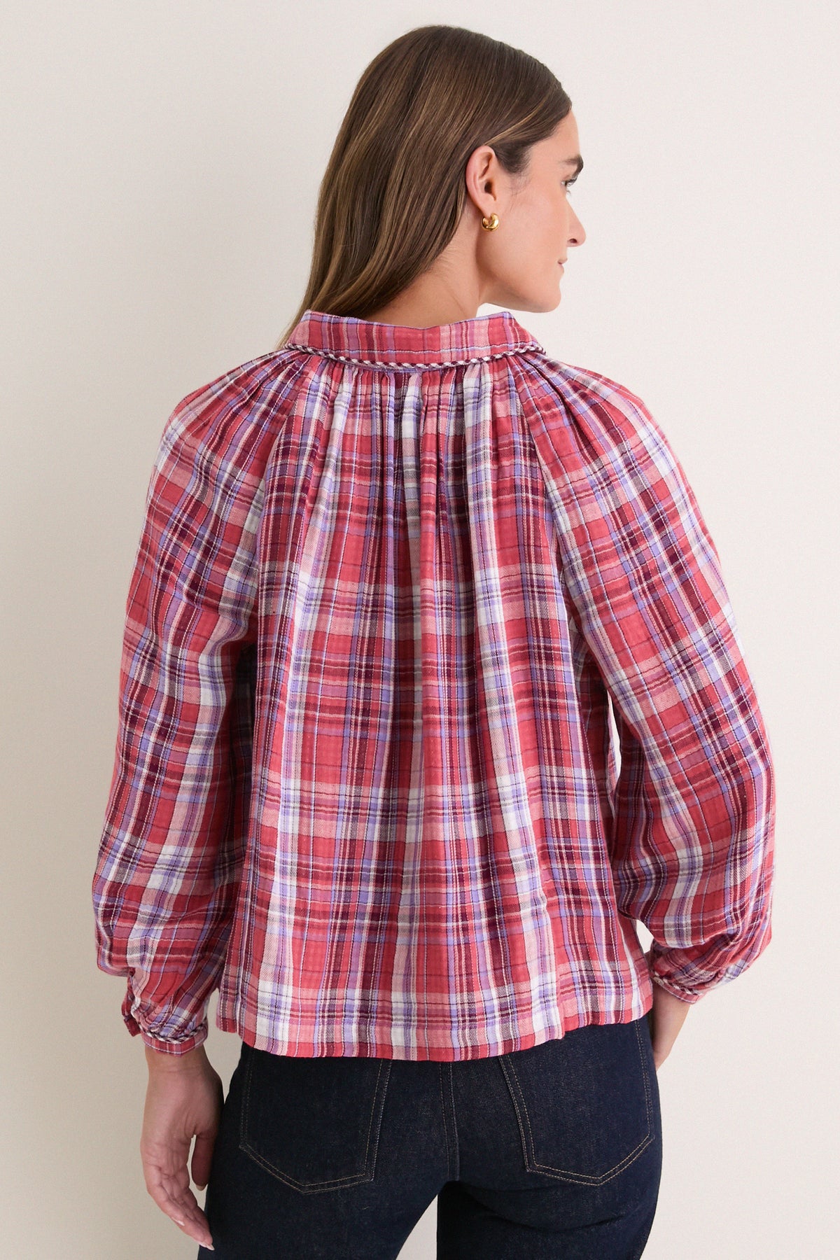 Plaid Burgundy Alice Top