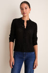 Black Pointelle Capucine Cardigan