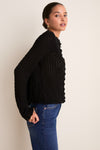 Black Pointelle Capucine Cardigan