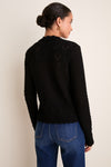 Black Pointelle Capucine Cardigan