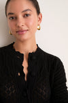 Black Pointelle Capucine Cardigan