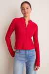 Red Pointelle Capucine Cardigan