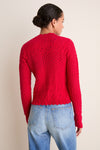 Red Pointelle Capucine Cardigan