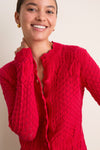 Red Pointelle Capucine Cardigan