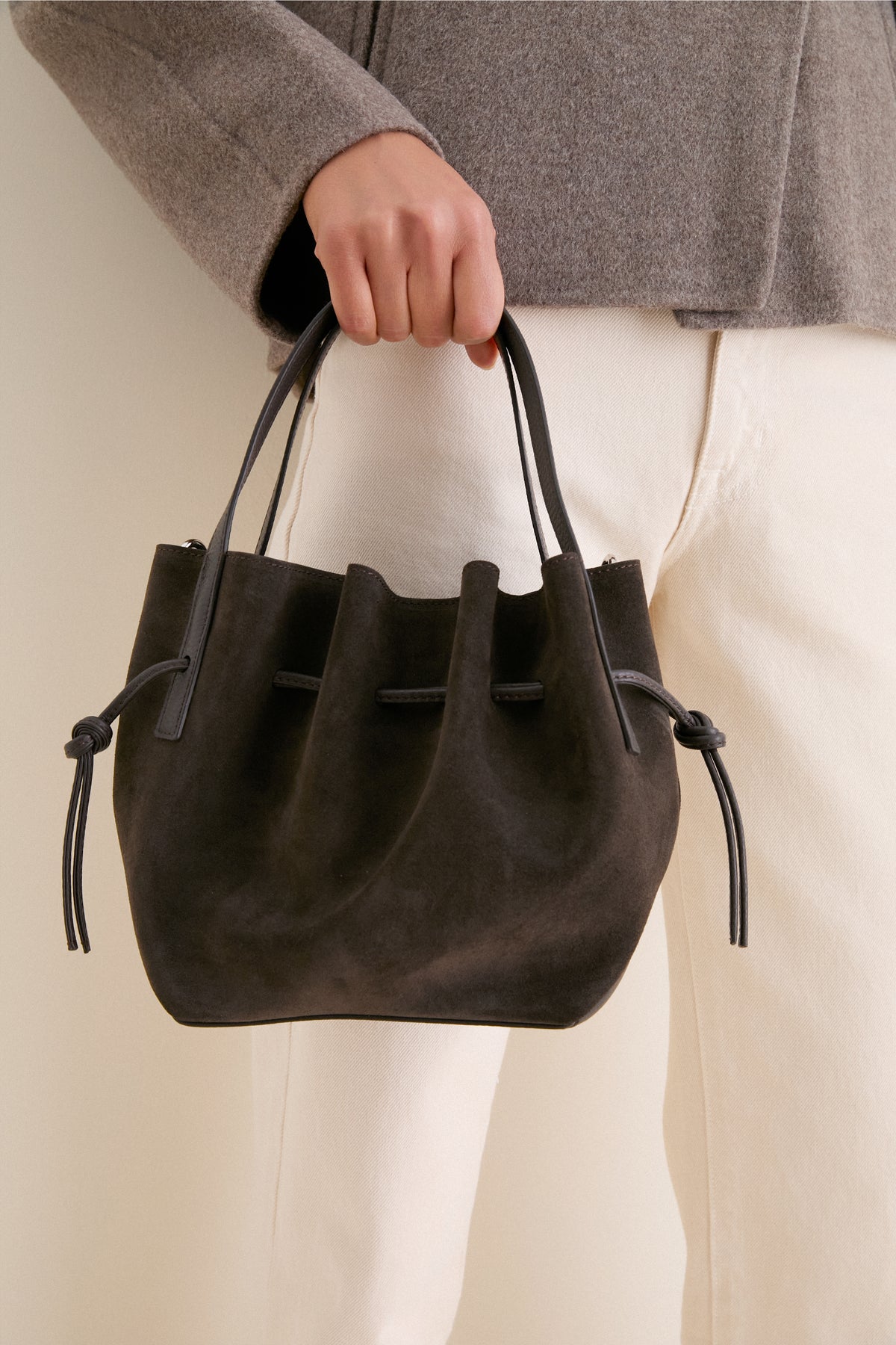 Ganache Suede Mini Scallop Tote