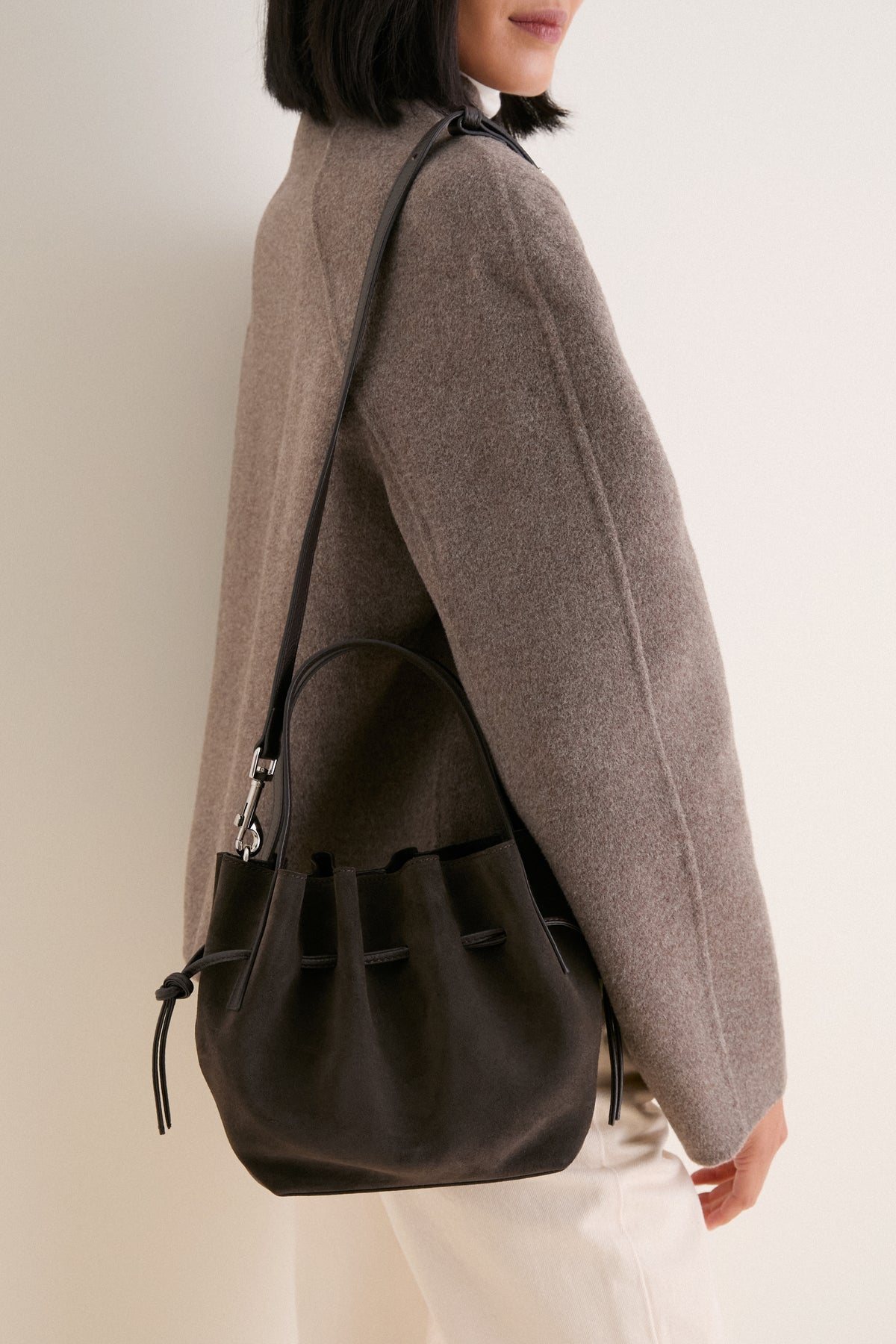Ganache Suede Mini Scallop Tote