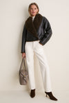 Taupe Pebble Grain Leather Brioche Duffle