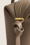 Taupe Pebble Grain Leather Brioche Duffle