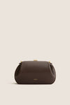 Espresso Pebble Grain Leather Mini Oyster Clutch