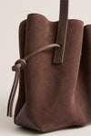 Nutmeg Suede Scallop Shoulder Bag