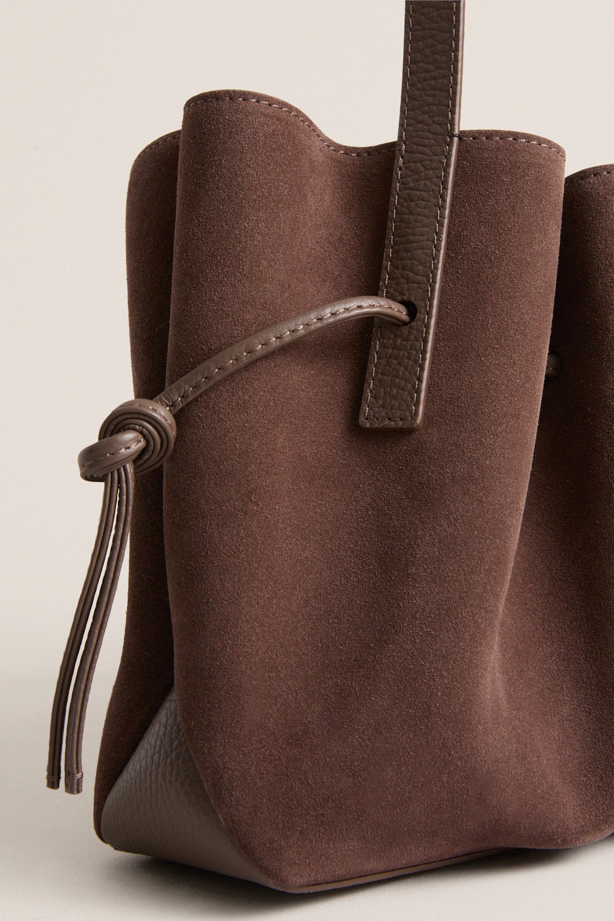 Nutmeg Suede Scallop Shoulder Bag