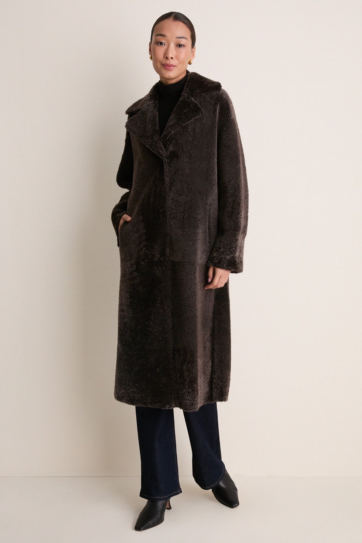 Coffee Bean Ines Merinillo Alba Nappa Coat