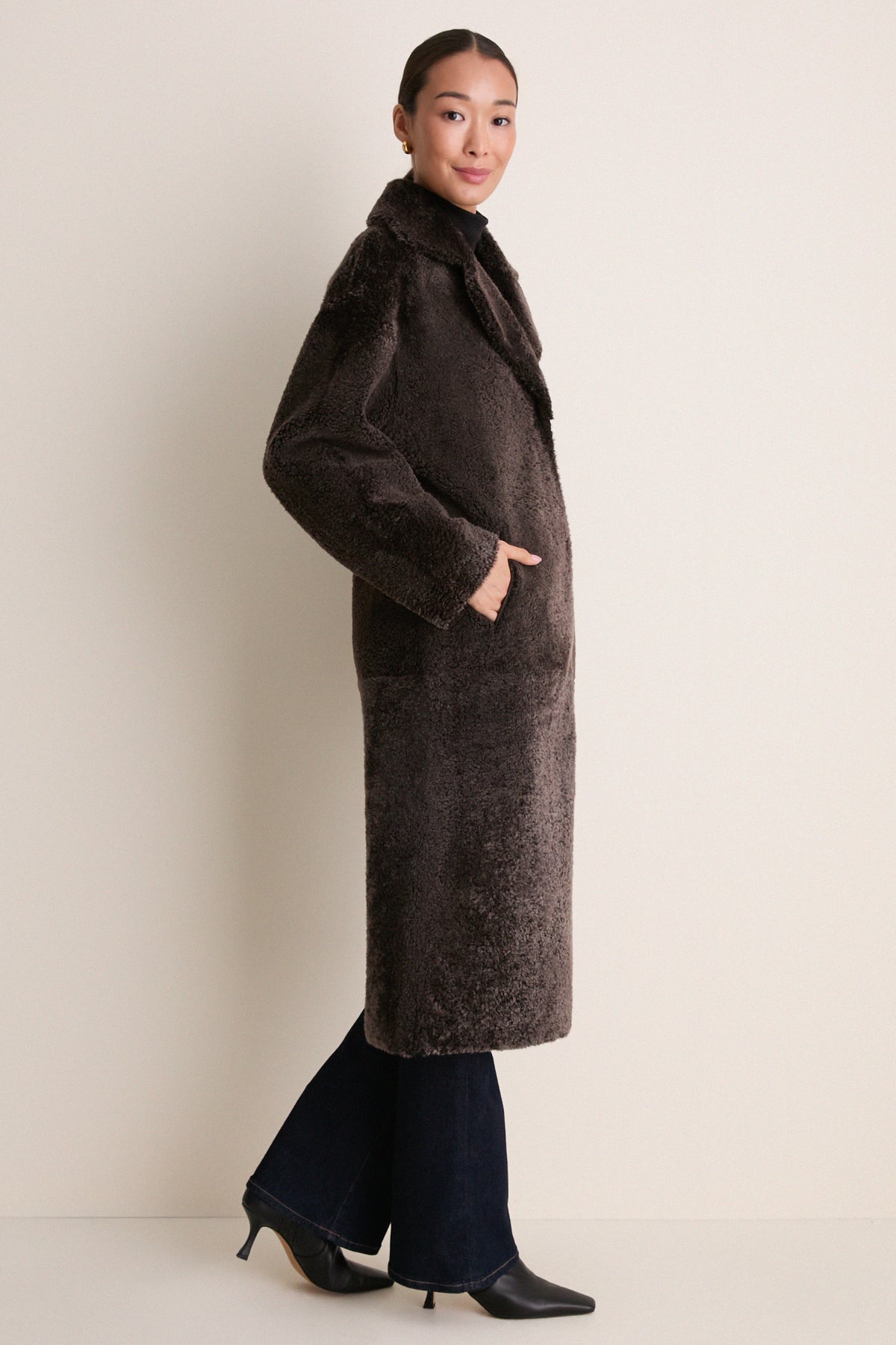 Coffee Bean Ines Merinillo Alba Nappa Coat