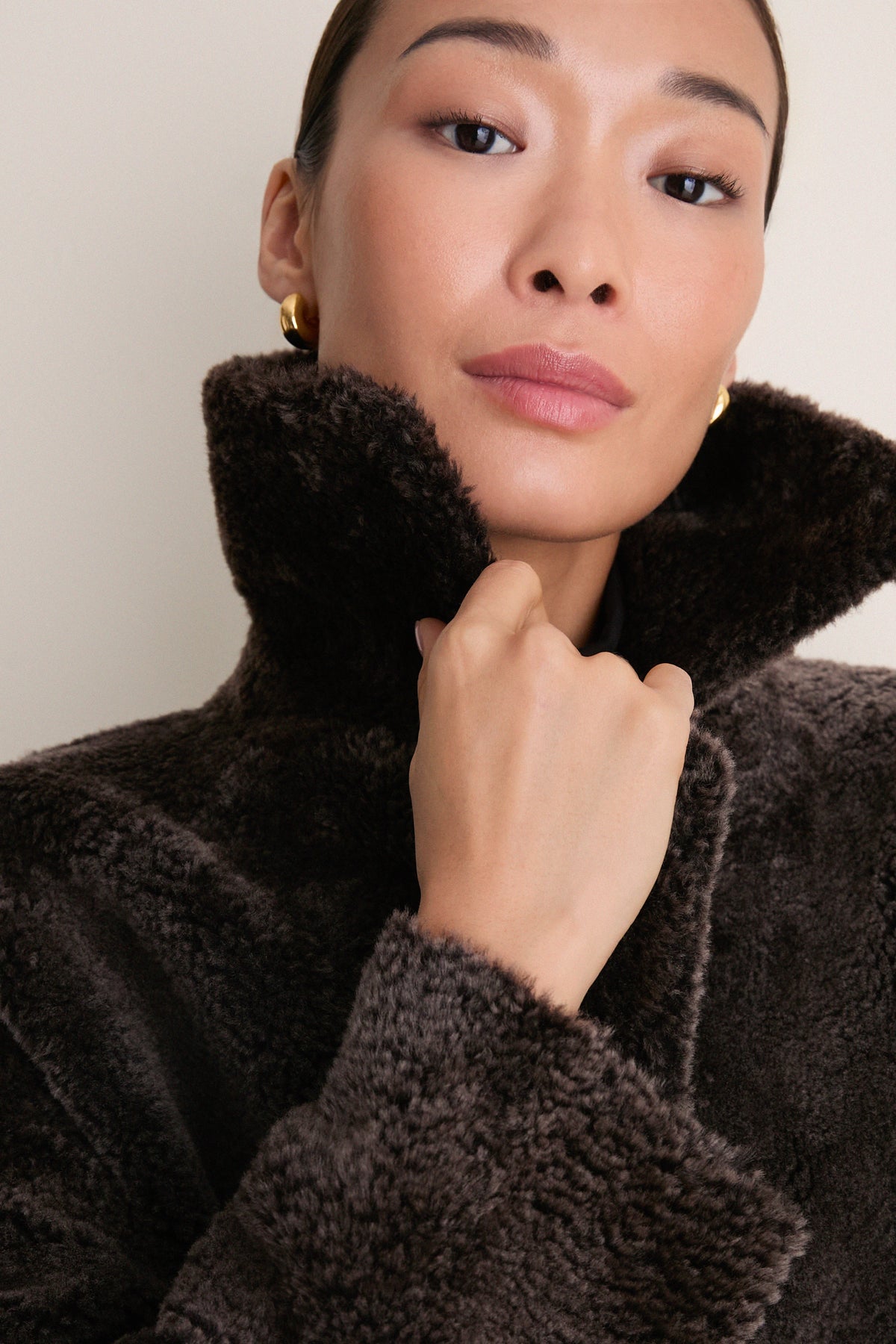 Coffee Bean Ines Merinillo Alba Nappa Coat