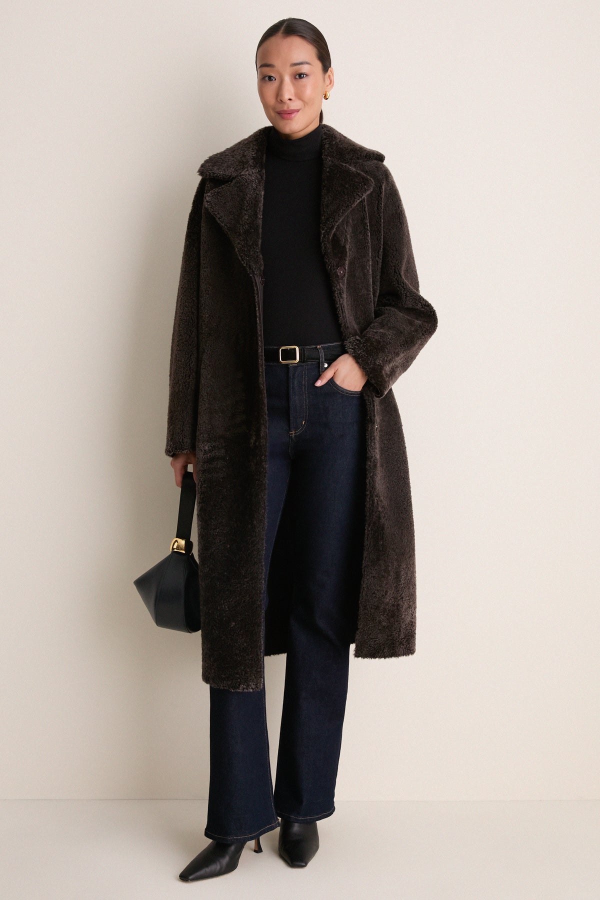 Coffee Bean Ines Merinillo Alba Nappa Coat