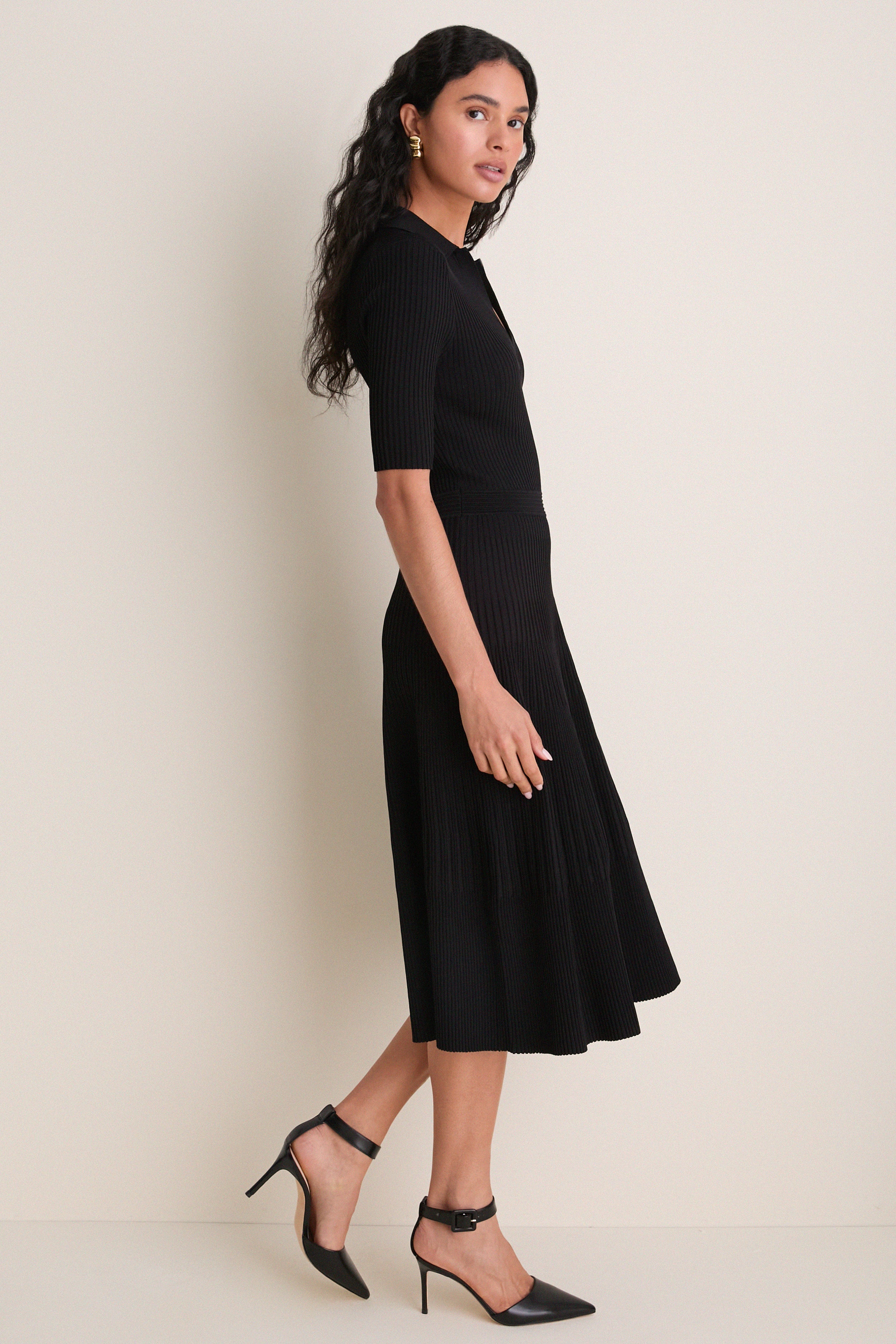 Black Pati Polo Midi Dress