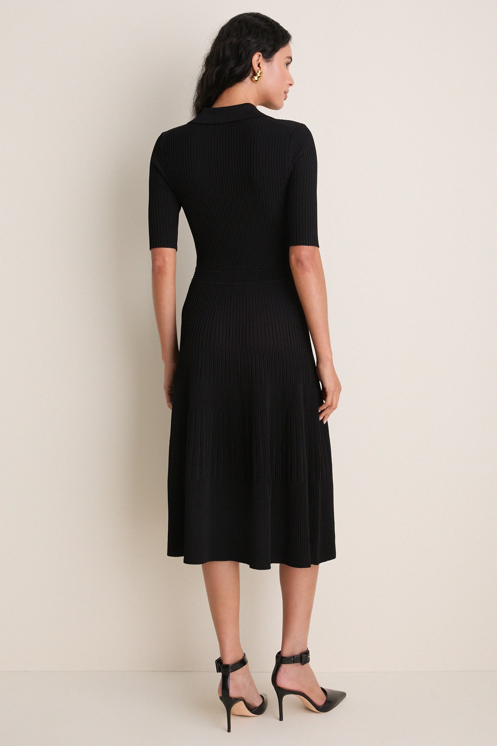 Black Pati Polo Midi Dress