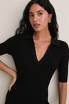 Black Pati Polo Midi Dress
