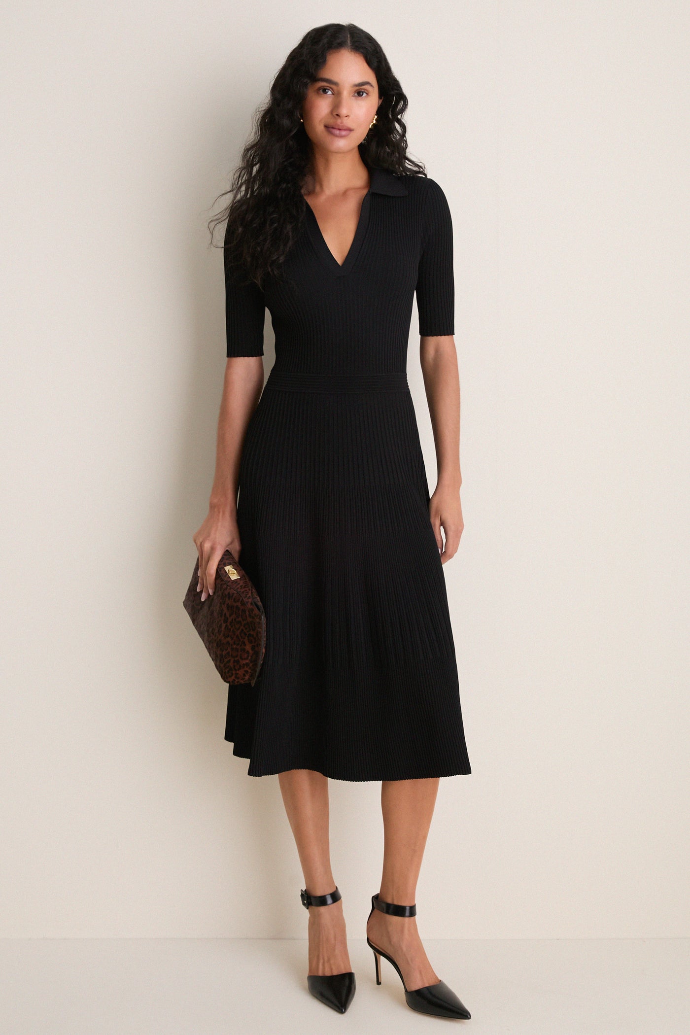 Black Pati Polo Midi Dress