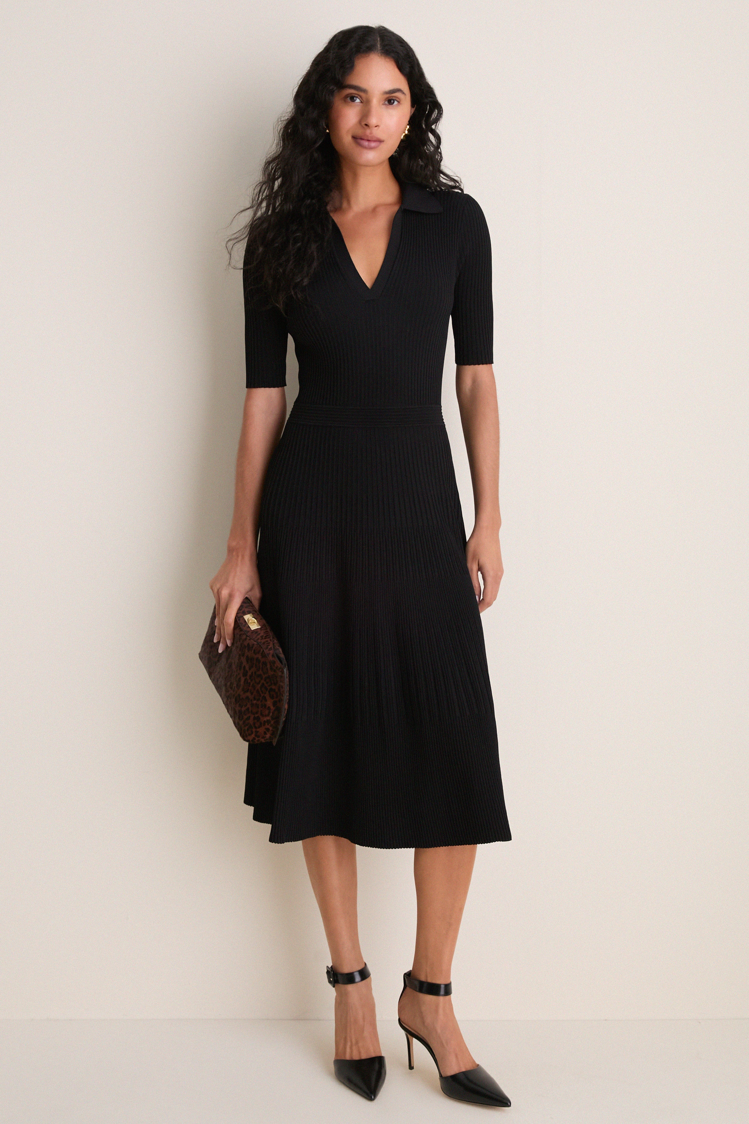 Black Pati Polo Midi Dress