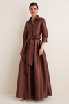 Exclusive Cognac Julip Belted Gown