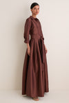 Exclusive Cognac Julip Belted Gown