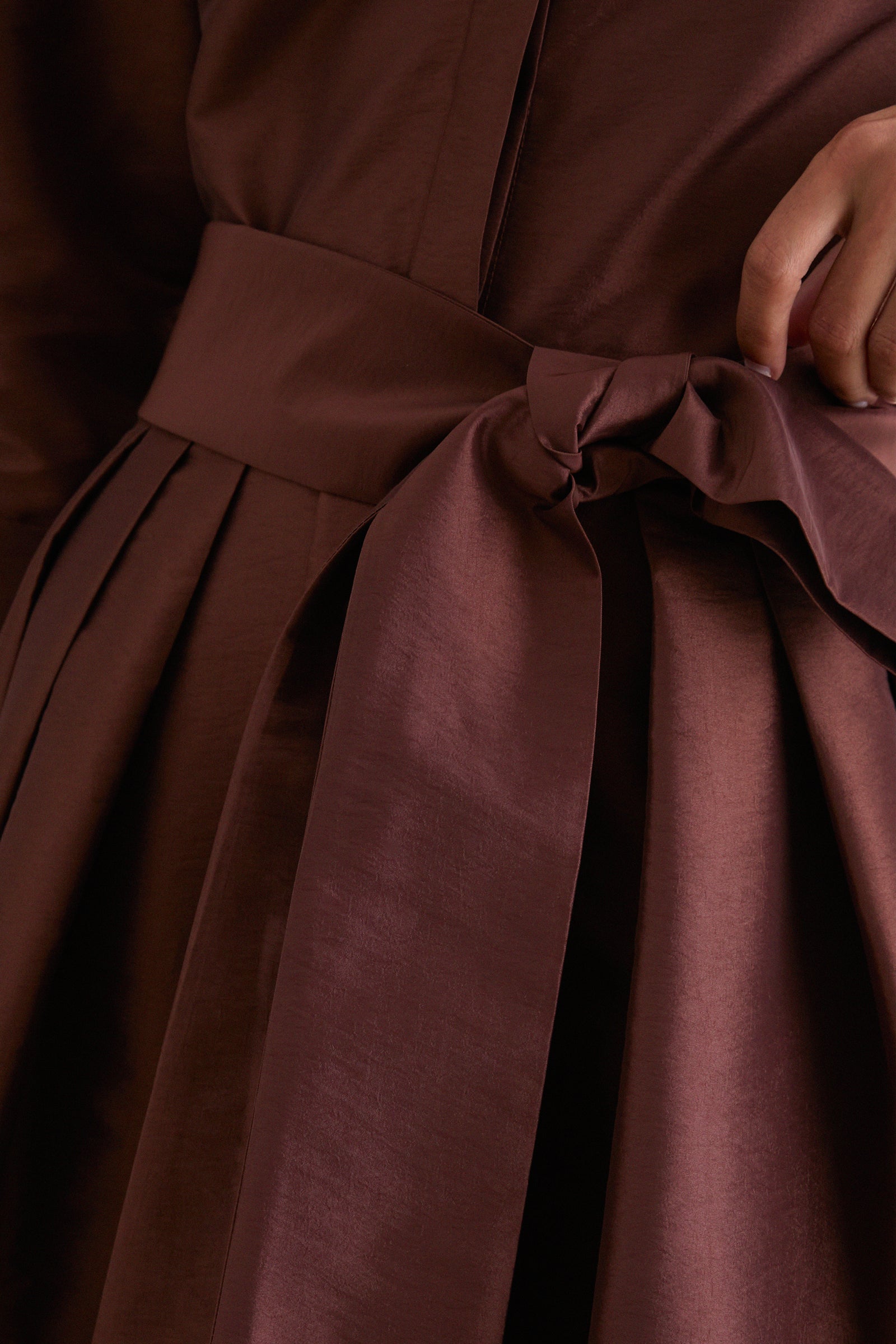 Exclusive Cognac Julip Belted Gown