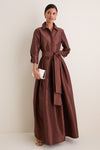 Exclusive Cognac Julip Belted Gown